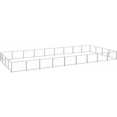 Afbeelding van vidaXL Hondenkennel 36 m² staal zilverkleurig