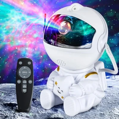 Afbeelding van VIYSPNV Led astronautenprojector, sterrenhemel, melkweg, 26 modi, met afstandsbediening, 8 effecten, wolk, 2 sterren, magnetisch, 360 graden, helderheid, snelheid, verstelbaar, nachtlampje, voor