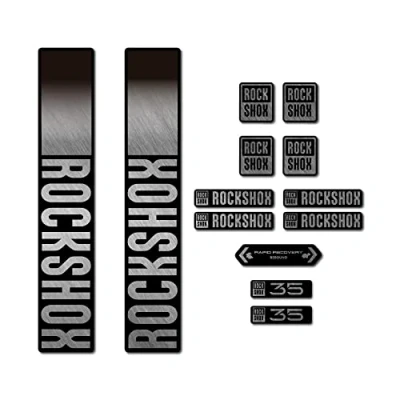 Afbeelding van STAR SAM Stickers compatibel met Rock Shox 35 2021 Fietsvork Metallic Zilver 1 CMT