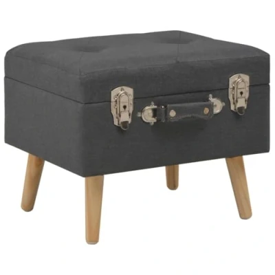 Image de vidaXL Tabouret de rangement 40 cm Gris foncé Tissu247520
