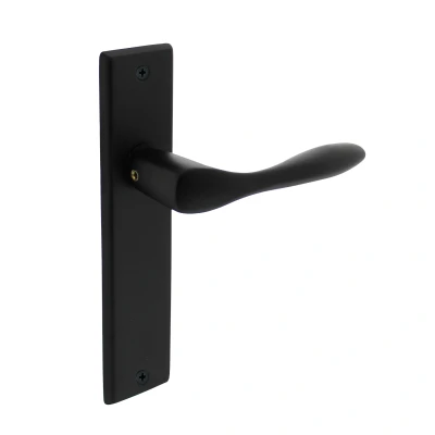 Afbeelding van Intersteel Deurkruk Banaan met schild 181x41x7mm blind mat zwart