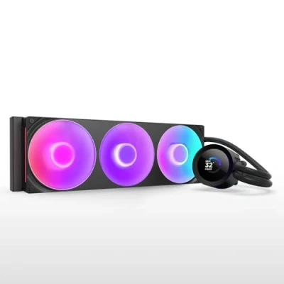 Afbeelding van NZXT Kraken Plus 360 RGB AIO CPU vloeistofkoeler mm radiator F360 single frame ventilator 1,54 inch vierkant LCD display AMD® AM5, AM4 Intel® LGA 1851/1700, 1200/115X zwart