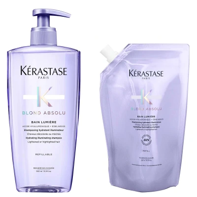 Afbeelding van Kérastase Blond Absolu Bain Lumiére Shampoo 500 ml + Refill Voordeelset