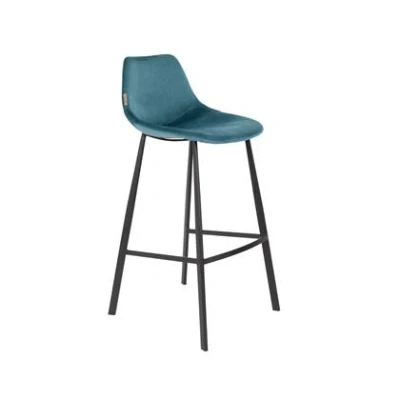Afbeelding van Dutchbone Franky Barkruk Blauw 80 cm Set van 2
