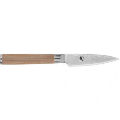 Afbeelding van KAI Shun Klassiek Japans kantoormes, wit, 9 cm, Damascus mes, 32 lagen, VG MAX kern, 61 (±1) HRC, pakkahout, gemaakt in Japan, schilmes voor groenten, gesmeed