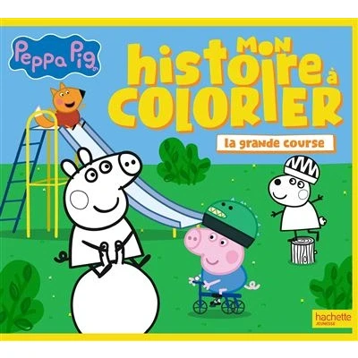 Image de Peppa Pig Mon histoire à colorier La grande course