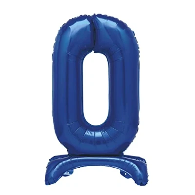 Afbeelding van Unique Party 12880 reuzenballon nummer 0, 76 cm, blauw
