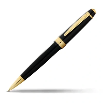 Afbeelding van CROSS Bailey Light AT0742 9 navulbare balpen van hars met gepolijste gouden afspraken, fijne punt, hoogwaardige geschenkdoos en zwarte cartridge, 1 stuk, zwart