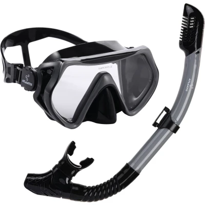 Afbeelding van Atlantis Borneo Combo Snorkelset Black Grey Zwart Duikbrillen &amp; Snorkels