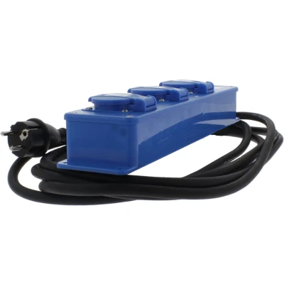 Afbeelding van DWS 3 voudige Stekkerdoos 5 Meter Blauw Stekkers