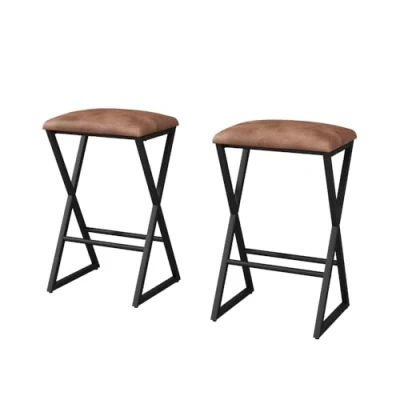 Afbeelding van Vicco Vault Barkruk 40 x 64 cm Set van 2 Bruin