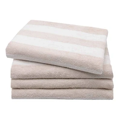 Afbeelding van Set van 4 handdoeken, 50x100 cm, 100% katoen, 380g/m², beige