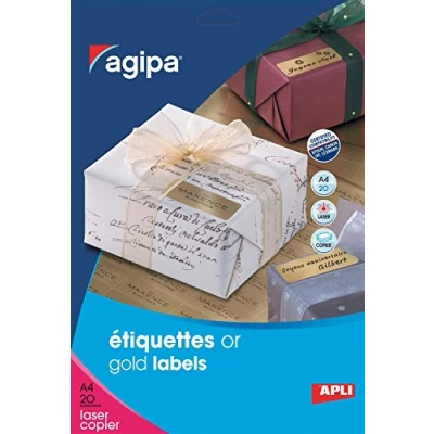 Afbeelding van Printer Labels Apli 63,5 x 29,6 mm Golden 20 Sheets