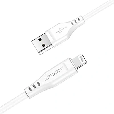 Afbeelding van Acefast MFI USB Lightning kabel 1,2m, 2,4A wit (C3 02 wit)