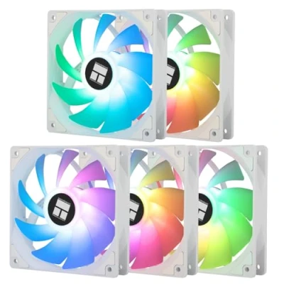 Afbeelding van Thermalright TL C12CW S X5 CPU ventilator, wit, 1550 rpm, rotatiesnelheid, 120 mm, PWM besturingsventilator voor behuizing, vloeistofkoeling en processor
