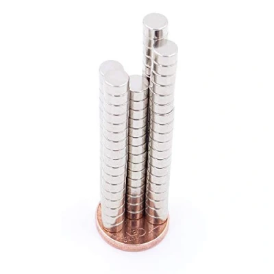 Afbeelding van Brudazon 50 mini schijfmagneten 5 x 2 mm N52 sterkste niveau ultrasterke neodymium magneten powermagneet voor modelbouw, foto, whiteboard, handwerk extra sterke schijf