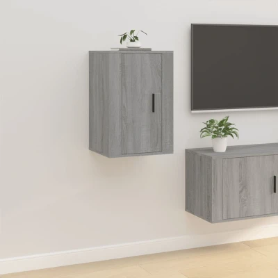 Afbeelding van Tv wandmeubel 40x34,5x60 cm grijs sonoma eikenkleurig