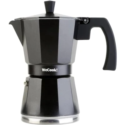 Image de Cafetière Expresso Italienne Induction Aluminium 12 Tasses de Café Vitrocérame Wecook Luccia Noir