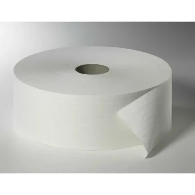 Afbeelding van 2 Laags Toiletpapier Rollen Wit &quot;Maxi&quot; Crêpe Papier Grote Rol Ø 265 x 420m 100mm