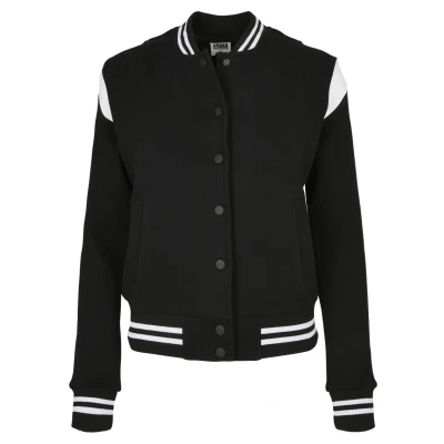Afbeelding van Urban Classics Sweater met rits, Dames, Maat: XS, Black/white