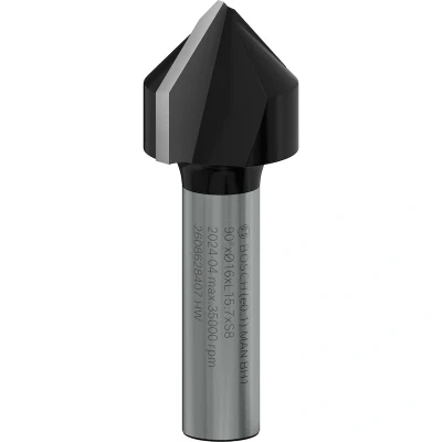 Image de BOSCH 2608628407 Fraise à rainurer en V 8 mm, D1 16 L G 45 90.