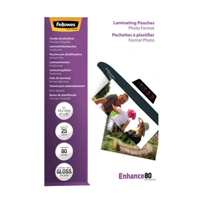 Image de Pochettes brillantes Fellowes pour photo 80 microns 10 x 15 cm