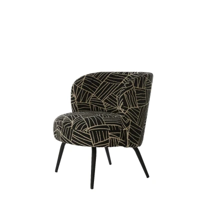 Afbeelding van Light &amp; Living Fauteuil Dieyda Zwart/Wit