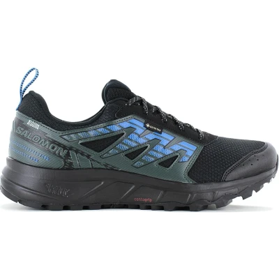 Afbeelding van Salomon Wander GTX Outdoorschoenen, Heren, Maat: 42, Black/darkest spruce/ibiza blue Textiel/ synthetisch