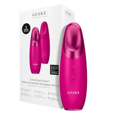 Afbeelding van GESKE SmartAppGuided™ Warm &amp; Cool Eye Energizer 6 in 1 Oogmassageapparaat Concealer Verwijder wallen onder de ogen en hangende oogleden Elektrische oogmassage