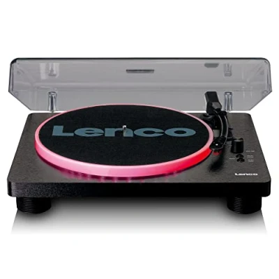 Afbeelding van Lenco LS 50LEDBK Platenspeler met ingebouwde speakers,USB Encoding en LED verlichting Black