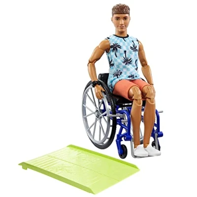 Afbeelding van Barbie Fashionistas Weelchair Ken pop in de kleur