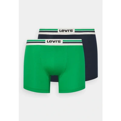 Afbeelding van Levi&#039;s MEN Placed LOGO 2PACK Onderbroeken, Heren, Maat: Large, Green/navy