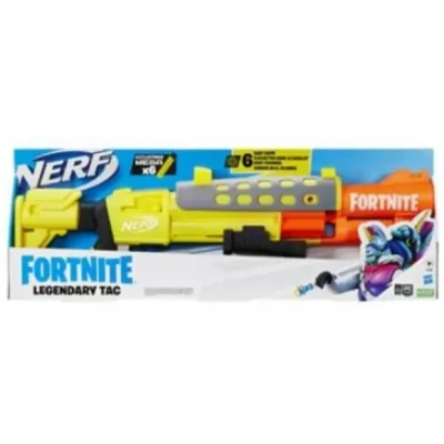 Afbeelding van Nerf Fortnite, Legendary TAC Blaster, Yellow Glow coating, 6 darts en AccuStrike Mega