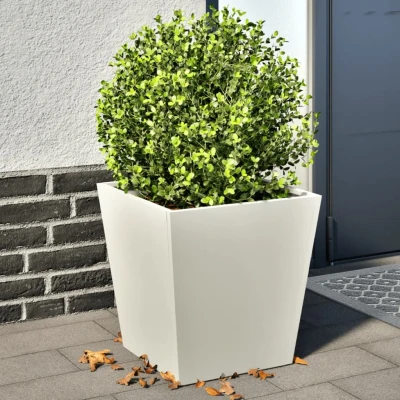 Afbeelding van vidaXL Plantenbakken 2 st 40x40x40 cm staal wit