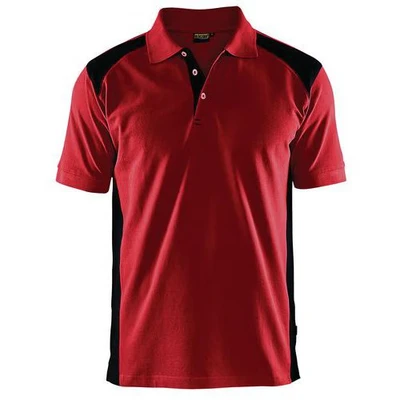 Image de Polo piqué rouge et noir