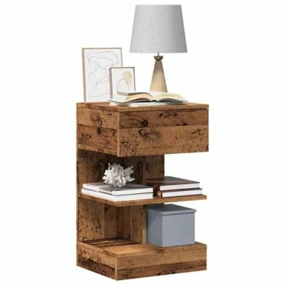 Afbeelding van vidaXL Nachtkastje 40x35x65 cm bewerkt hout oud houtkleurig
