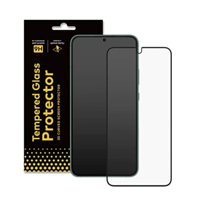 Afbeelding van RhinoShield Displaybeschermfolie compatibel met Samsung Galaxy S22 9H 3D gebogen rand tot van gehard glas volledige afdekking transparant en krasbestendig