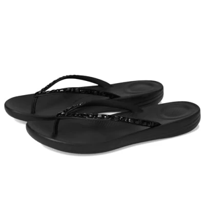 Afbeelding van FitFlop Iqushion Multi Crystal Ergonomic Flip Flops Vrouwen All Zwart