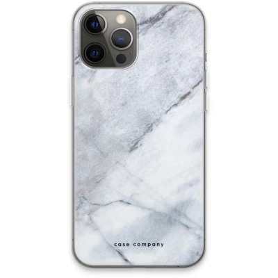 Afbeelding van Case Company® hoesje geschikt voor iPhone 13 Pro Max Witte marmer Soft Cover Telefoonhoesje Bescherming aan alle Kanten en Schermrand