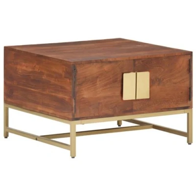 Afbeelding van Salontafel 67x67x45 cm massief mangohout honingbruin