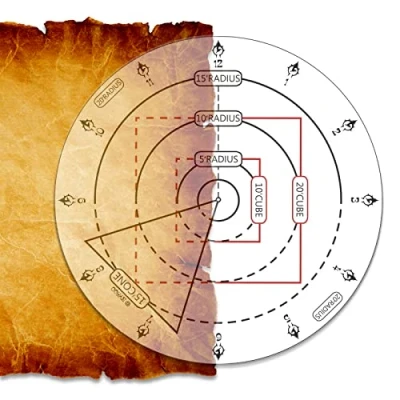 Afbeelding van Byhoo DND Spell Effect Zone Model, 2,5 cm Raster, Speelmat voor de 5e editie van Dungeons and Dragons, Pathfinder of Andere Tafel Rollenspellen