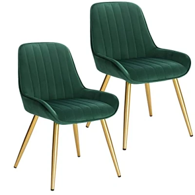 Afbeelding van Lestarain 2 stuks eetkamerstoelen, retro keukenstoel, woonkamerstoel, zitvlak van fluweel, retrostoel met metalen poten, bezoekersstoel voor eetkamer, woonkamer, keuken, bordeaux