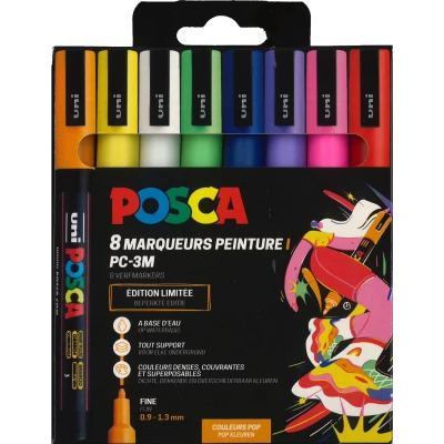 Afbeelding van Uni Posca Markers PC 3M Set 8 Stuk Pop Kleuren