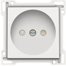 Afbeelding van Afwerkingsset voor stopcontact zonder aarding met kinderveiligheid, inbouwdiepte 21 mm, white