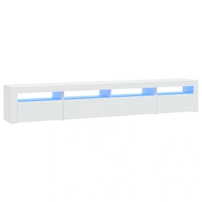 Image de vidaXL Meuble TV avec lumières LED Blanc 240x35x40 cm3152762