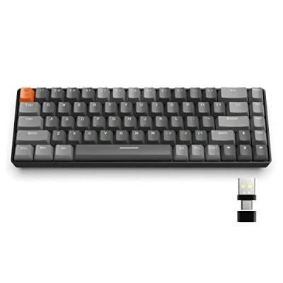 Afbeelding van YINDIAO K68 60% mechanisch gamingtoetsenbord, draadloos, Bluetooth 5,0/2,4 GHz, compact mini toetsenbord, 68 toetsen, met ontvanger, dubbele modus, hot swappable, rode schakelaar, voor pc, Mac, PS4
