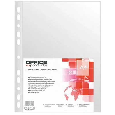 Afbeelding van OFFICE PRODUCTS 21142215 90 transparante hoesjes, A4, 40 µm, 100 stuks, transparant