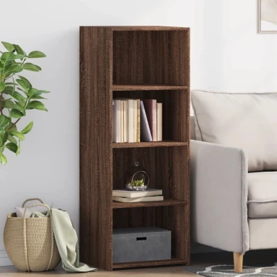 Afbeelding van Hoge kast 45x41x124 cm bewerkt hout bruin eikenkleurig