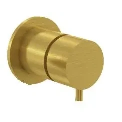 Afbeelding van Waterevolution Flow inbouw 2 weg omsteller geborsteld messing met ronde rozet T1482RLE