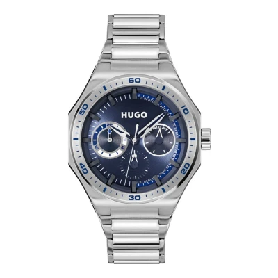 Afbeelding van HUGO Horloge silvercoloured/blue, Heren, Maat: One Size, Silver coloured/blue